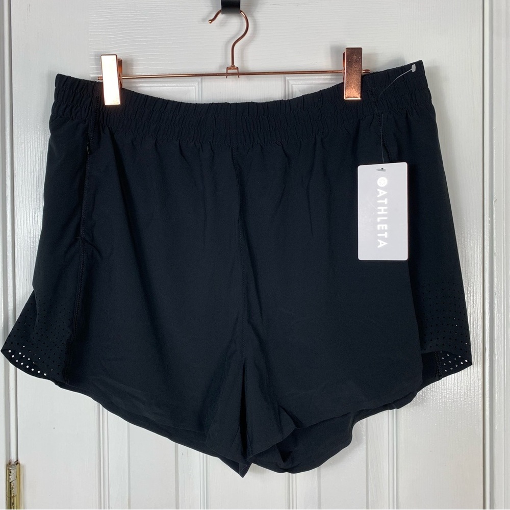 Athleta Hustle 3” Shorts Athleisure Black Womens Size 1X - Picture 4 of 7